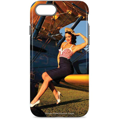 1940s Pin-Up On Stearman Biplane iPhone Cases